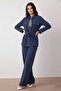 Scarf Double Set N7203 Navy Blue