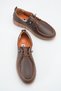 Elovalia Brown Leather Genuine Loafer Orthopedic Sole Comfortable Smart Lace-Up Women's Casual Shoes - 3