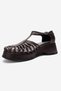 BARRY Brown Knitted Detail Women's Wedge Heel Sandals - 4