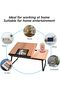 Adjustable Laptop Desk for Bed, Portable Tray Table with Cup Holder and Foldable Legs (Beige) - 2