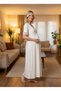 New Season Ecru Short Sleeve Design Lace Detailed Buttoned Summer Full Length Maternity Nightgown - 2