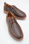 Elovalia Brown Leather Genuine Loafer Orthopedic Sole Comfortable Smart Lace-Up Women's Casual Shoes