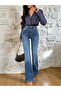 Women's High Waist Spanish Flare Jeans - Blue