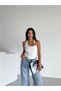 Women's White Ottoman Fabric Halter Collar Buckle Detail Blouse Hzl26W-Fry123321 - 2