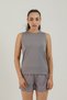 Sportswear Zero Collar and Sleeveless Women's Athlete T-Shirt Gray