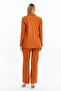 Women's Cinnamon Bone Buttoned Blazer Jacket - 4
