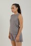 Sportswear Zero Collar and Sleeveless Women's Athlete T-Shirt Gray - 2