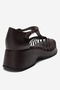 BARRY Brown Knitted Detail Women's Wedge Heel Sandals - 5