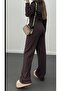 Daily Neck Zipper Comfortable Cut Women's Two-Piece Set - 4