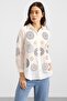 Casual Shirt with Sequins and Embroidery Detail White 9411 - 3