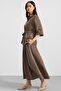 Waist-Tie Three-Quarter Sleeve Modal Shirt Haki̇ 9409 - 3