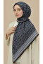 Petra 120*120 cm Cotton Scarf - Black Navy Blue