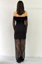 Black Madonna Collar Lace Dress - 8