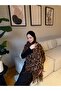 Leopard Pattern Shoulder Shawl - Dark Brown - 3
