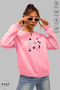 Women's Sticker Love Printed Crew Neck Hoodless Oversized 100% Cotton Combed Cotton Sweatshirt - 2
