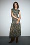 Russie Women's Soft and Flexible Fabric Long Multi-Colored Dress with Print Detail and Mesh Fabric - 6