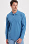 Men's 3-pack smoked brown-indigo standard fit regular cut cotton pique long sleeve sweatshirt - 4