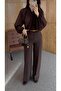 Brown Palazzo Trousers - 3