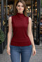 Women's Sleeveless Turtleneck Knitwear Blouse Body Slim Fit Seasonal Basic