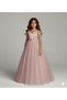 Girl's Powder Pink Tulle Skirt with Bow on the Back Princess Dress,Girl's Graduation Dress - 2