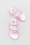 Girls' Sandals with Open Front, Stone Detail, Striped Velcro, Comfortable Flexible Sole Slippers - 4