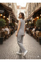 Women's Ribbed Casual Cotton Daily Blouse and Pants Two-Piece Set - 5
