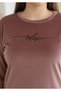 Women's Large Size French Velvet Round Neck Long Sleeve Printed Pajama Set - 6