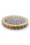 26 cm Leopard Patterned Gold Gilded Glass Serving Plate Set of 6 - 3