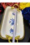 Esterhomedecor Oval Porcelain Serving Dish with Stand - 4