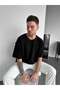 Oversize Vintage Detailed Ripped Knitwear T-Shirt Vintage Washed Streetwear Loose T-Shirt