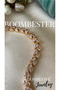 Gold Color Leaf Form Crystal Stone Detailed Premium Metal Alloy Bracelet - 4