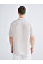 Nevavm Regular Fit Short Sleeve Striped Muslin Men's Shirt with Difference - 4