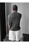 Retro Oversize Vintage Detailed Ribbed Knitwear T-Shirt Vintage Washed Short Sleeve Knitwear T-Shirt - 2