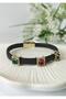 Brown Braided Leather Bracelet with Colorful Zircon Stones and Stainless Steel Detail - 2