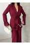 Women's Floral Accessory Detailed Chiffon Sleeve Suit - 6