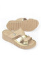 , Women's Genuine Leather Comfort Slippers 1611008Z453 Beige - 4