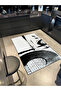 Disc Themed Arabic Script Striped Patterned Woven Base and Washable Carpet Miravip9535 - 2