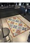 Frame Floral Multicolor Modern Patterned Woven Base Washable Carpet Miravip8388 - 2