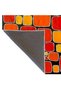 Modern Checkered Black Themed Multi-Colored Patterned Woven Base Washable Carpet Miravip9060 - 5