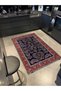 Navy Blue Themed Traditional Motif Ethnic Floral Patterned Vintage Decorative Carpet 4754 - 3