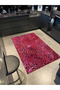Patterned Woven Base Decorative Carpet in Pink Red Tones 5756