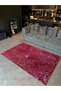 Patterned Woven Base Decorative Carpet in Pink Red Tones 5756 - 3
