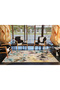 Cream Floral Themed Patterned Modern Decorative Carpet and Washable Carpet Miravip9595 - 3