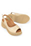 , Women's Genuine Leather Wedge Heel Sandals 161992Z64024 Beige - 4