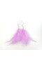 Lilac Natural Feather Earrings Pair – Long Dangle Earrings with Bead Detail - 6