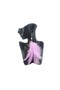 Lilac Natural Feather Earrings Pair – Long Dangle Earrings with Bead Detail - 2