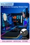 لوحة ماوس لاسلكية للشحن، كبيرة الحجم، مناسبة للمكتب، مزودة بإضاءة RGB ذكية عند انقطاع التيار الكهربائي، وسبعة ألوان إضاءة.