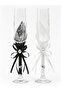 Wedding Bride & Groom Champagne Flute Glass Set of 2 – White & Black Design - 2