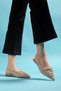 Beige Suede Women's Lace-Up Pointed Toe Ballet Flats Orthopedic Sole Daily Shoes - 3
