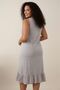 Comfortable Fit Women's Gray Pink Polka Dot Piece Cotton Piece Ruffled Zero Sleeve Comfortable Fit Dress - 5